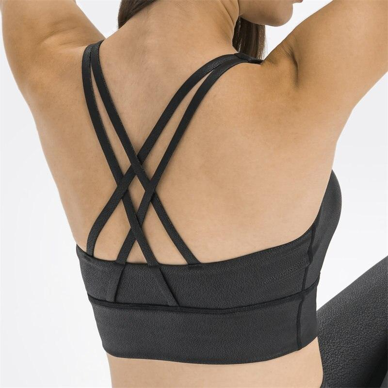 Matte Leather Print Sports Bra