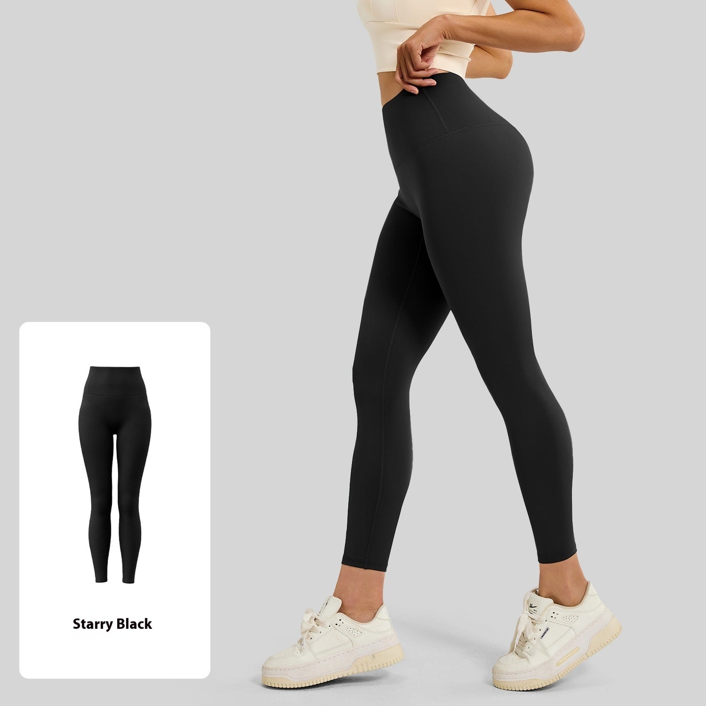 No Embarrassment Line Peach Hip Raise Yoga High Waist Belly Contracting Exercise Nude Feel Leggings