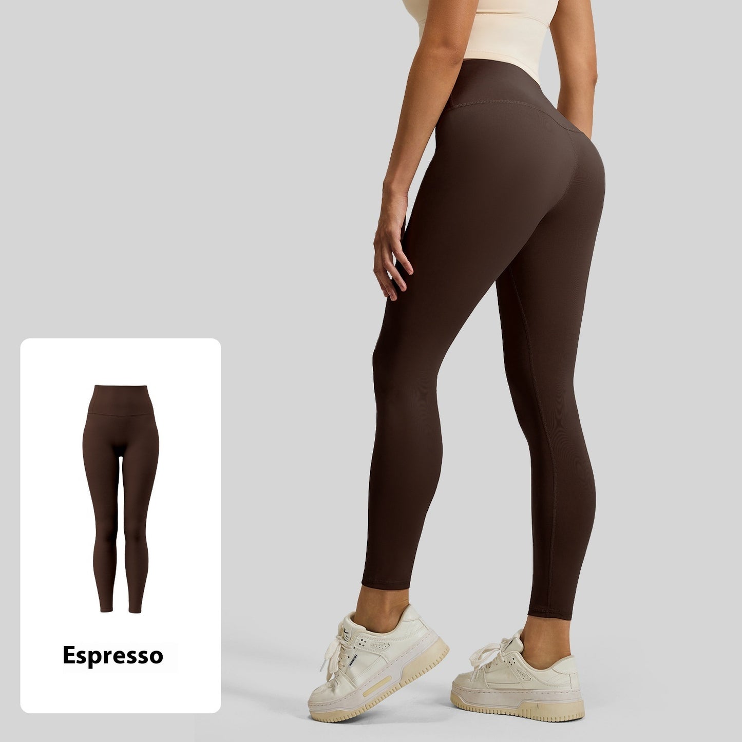 No Embarrassment Line Peach Hip Raise Yoga High Waist Belly Contracting Exercise Nude Feel Leggings