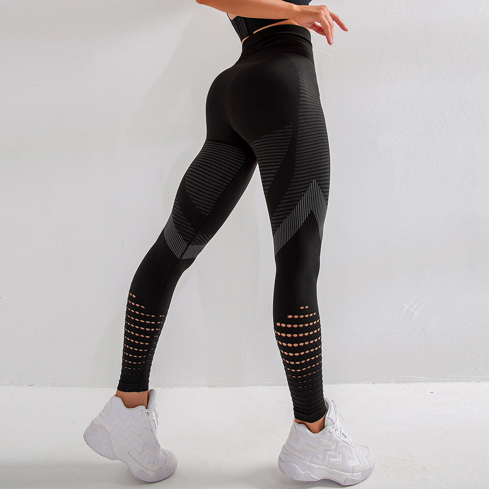 Breathable Mesh High Waist Tight Yoga Pants – Seamless Tummy Control Leggings