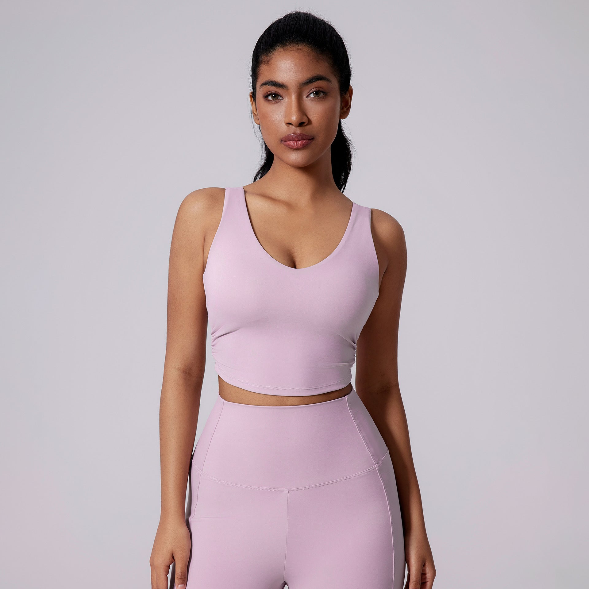 Beauty Back Yoga Nude Feel Vest Closing Belt Chest Pad