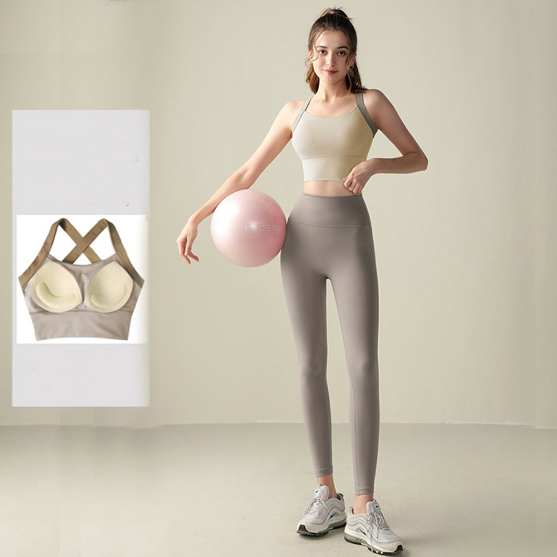 Fixed-Cup Sculpt Sports Bra & Pants Set