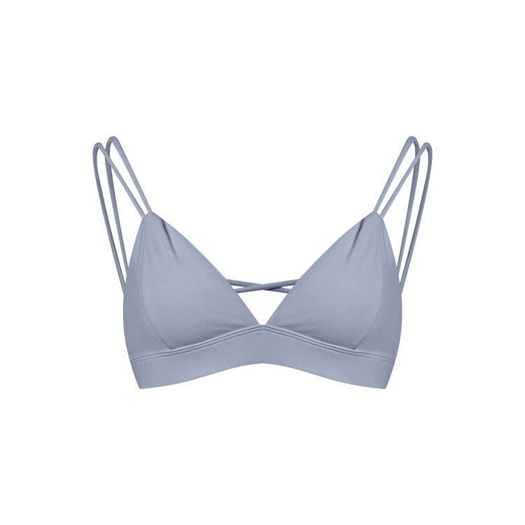 Women's Spaghetti Strap Bra Deep V Versatile Cross Sports Bra
