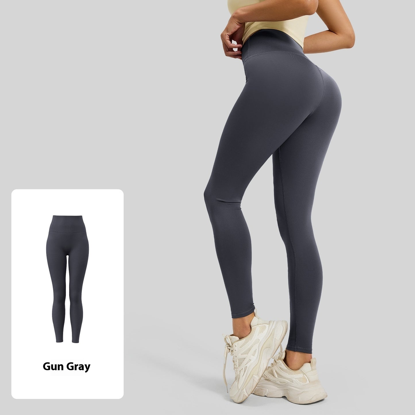 No Embarrassment Line Peach Hip Raise Yoga High Waist Belly Contracting Exercise Nude Feel Leggings