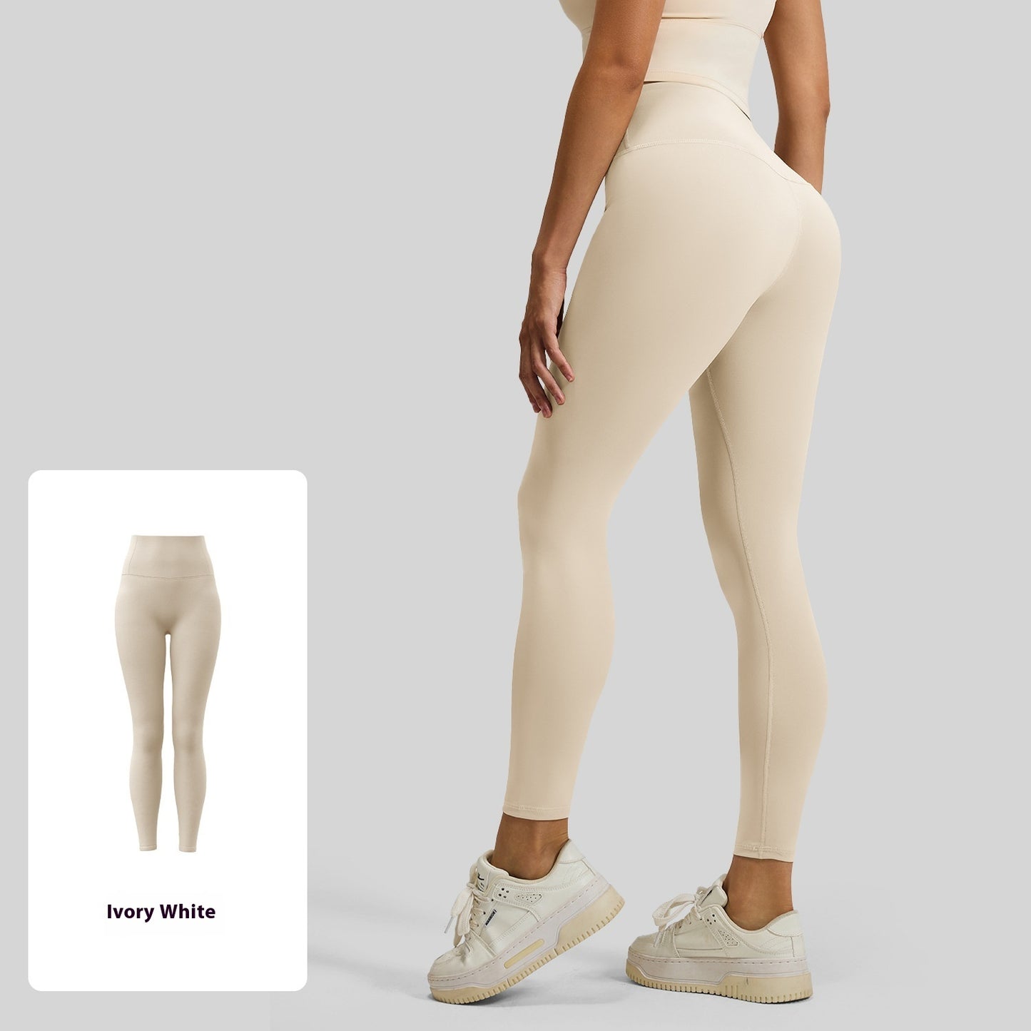 No Embarrassment Line Peach Hip Raise Yoga High Waist Belly Contracting Exercise Nude Feel Leggings