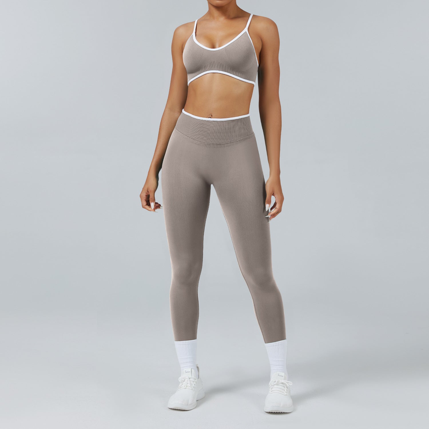 Seamless Back-Support Running Quick-Drying Yoga And Fitness Apparel Set