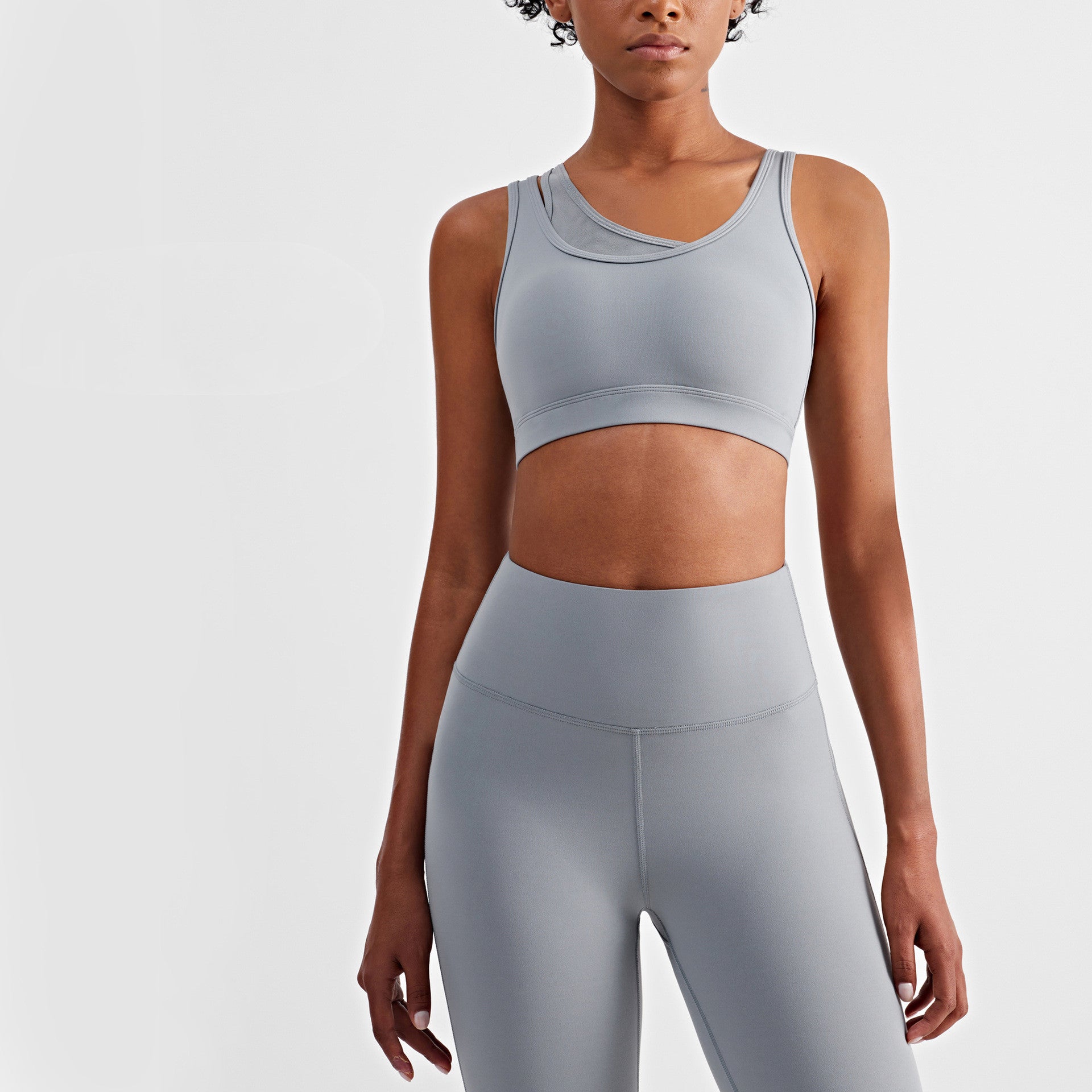 Fake Two-piece Mesh Sports Bra