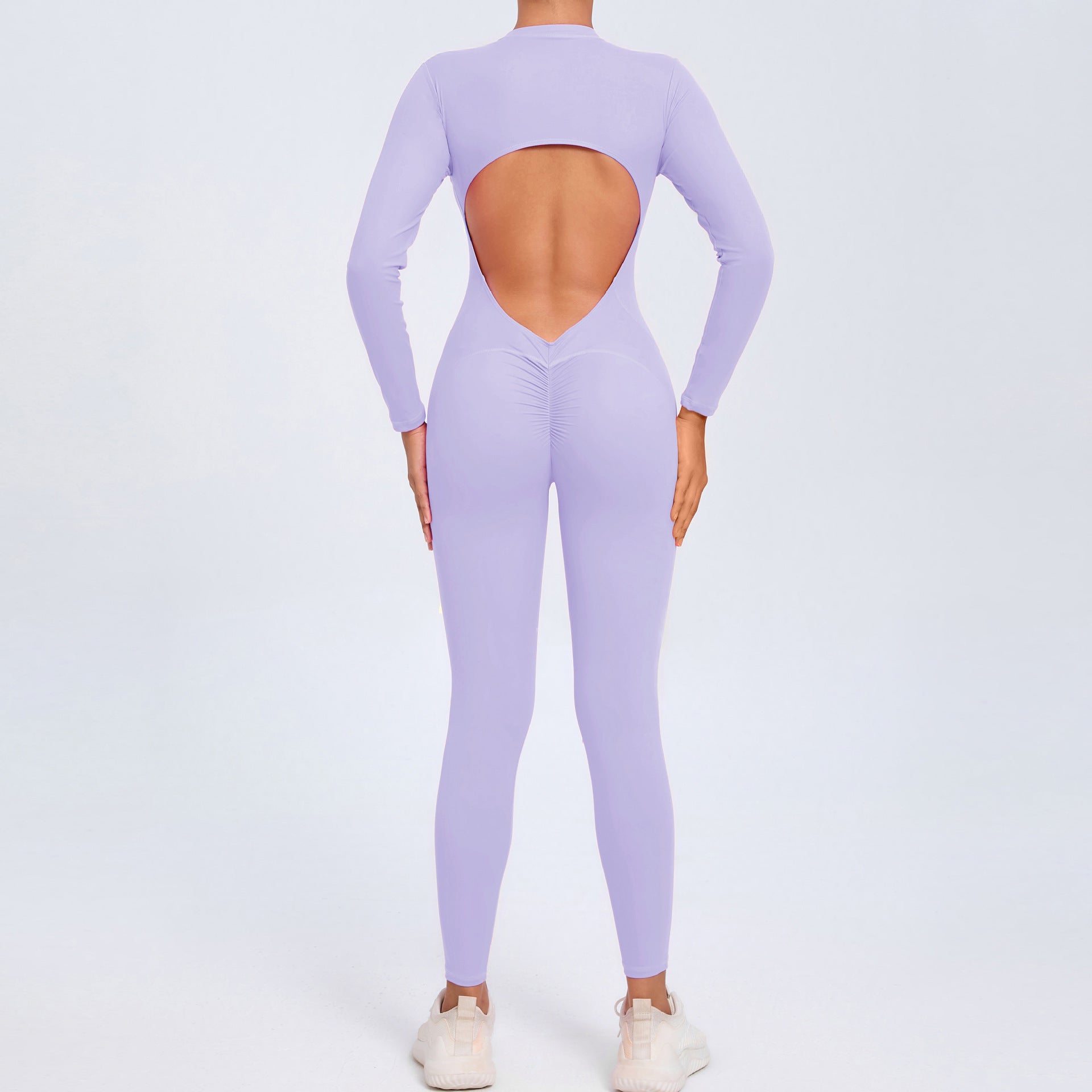 Women’s Backless Long-Sleeve Zipper Bodysuit