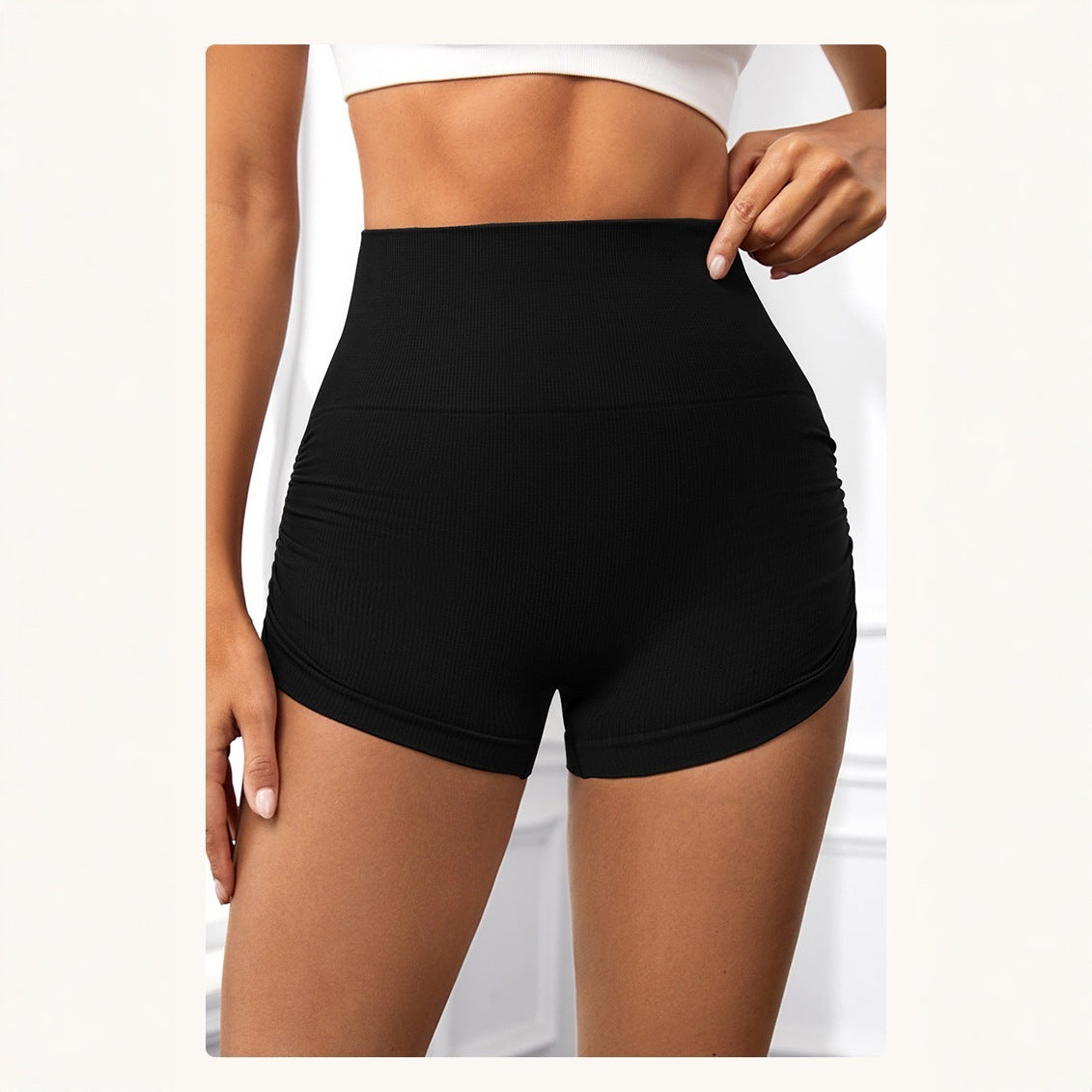 Women's Fashion Solid Color Exercise Shorts Hip Lifting