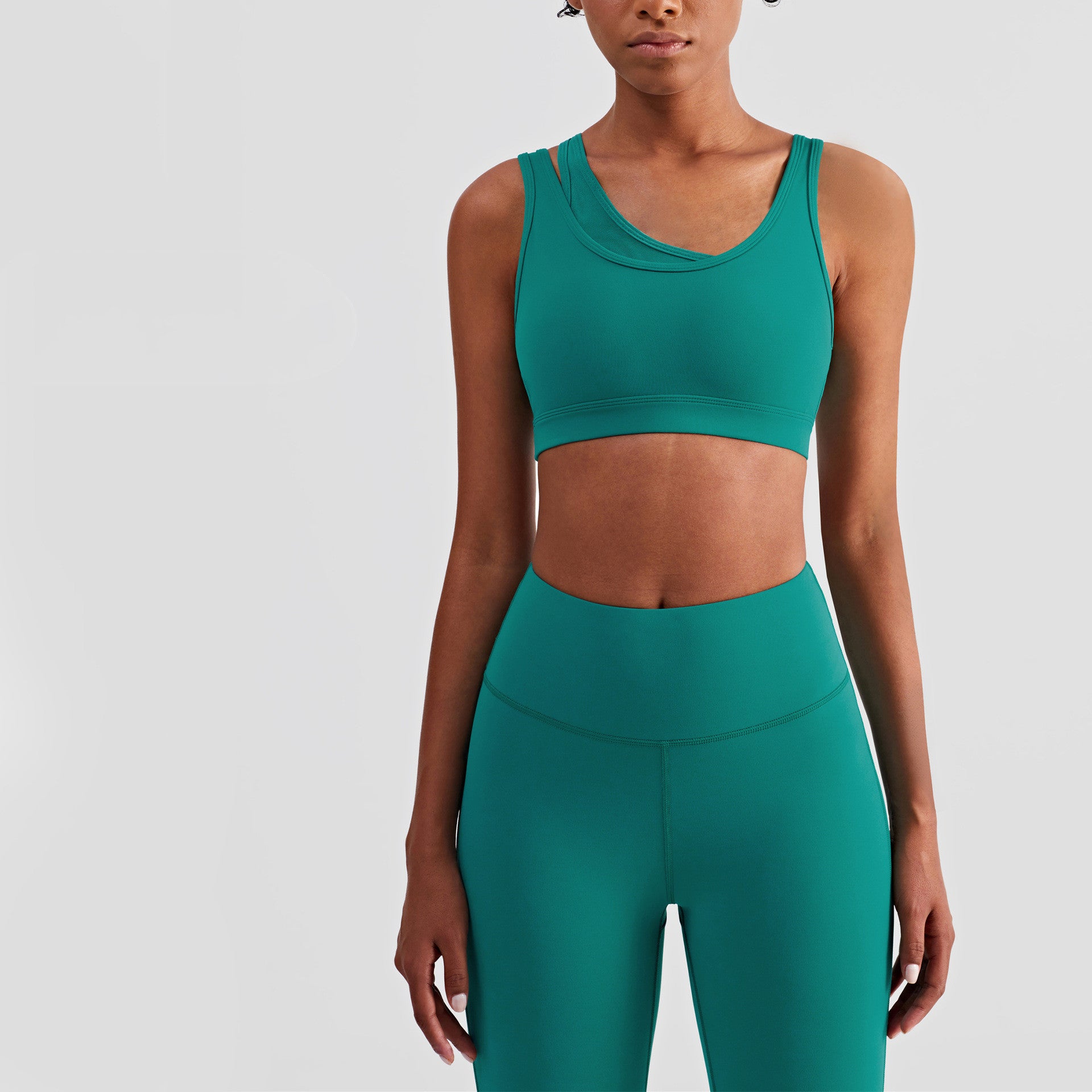 Fake Two-piece Mesh Sports Bra