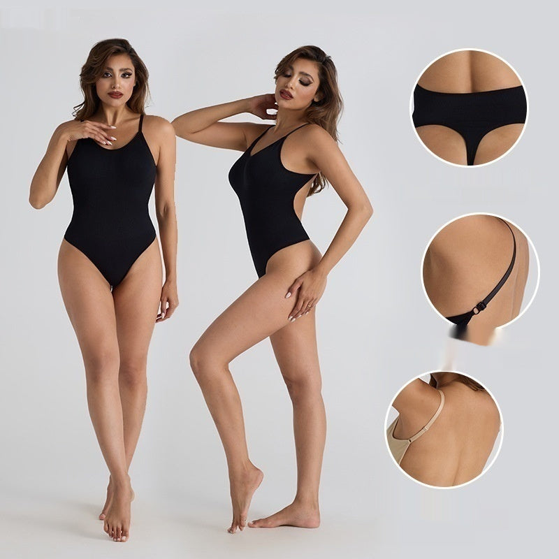 Women’s Pure Color Slim-Fit Bodysuit – Slimming One-Piece